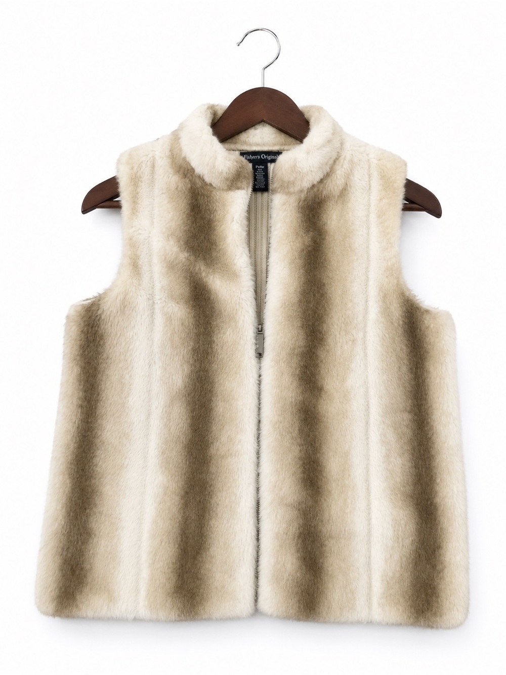 Designers Originals Cream Taupe Faux Fur Vest